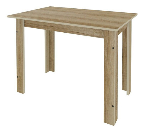 Conjunto De Mesa Caribe 108cm Com 4 Cadeiras Indekes Cor da tampa Marrom-claro Cor dos pés Marrom-claro