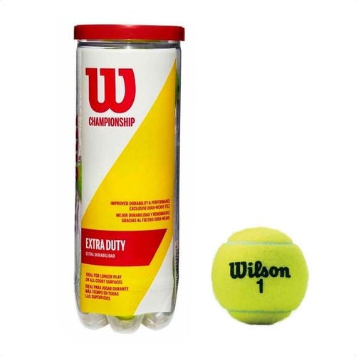 Imagen 1 de 3 de Tubo Pelotas Tenis Wilson Championship Extra Duty X 3