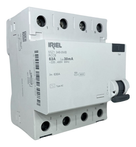 Interruptor Dr Tetrapolar 63a 30ma ( Siemens Iriel )