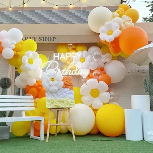X3u Globos Margaritas 70cm Flores Primavera Deco Fiesta Margarita