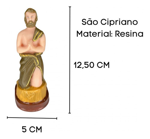Escultura São Cipriano 12,50 Cm Em Resina