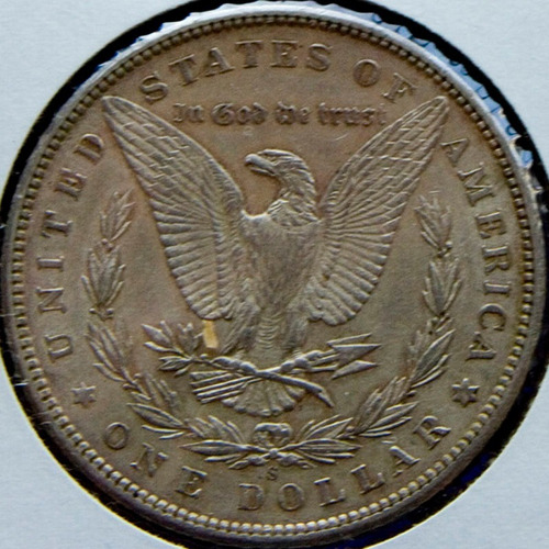 1898 S Un Dólar Morgan Au Tono Buen Estado Moneda Rara Plata