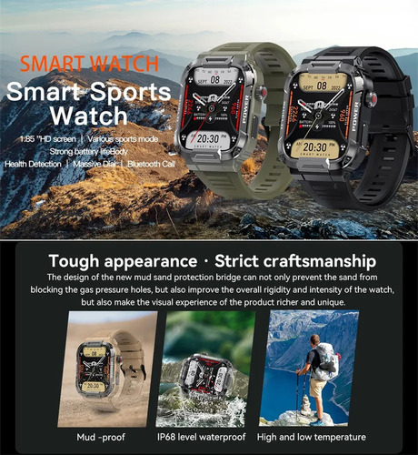 Reloj Inteligente Hombre Impermeable Deportivo Llamada Ip68