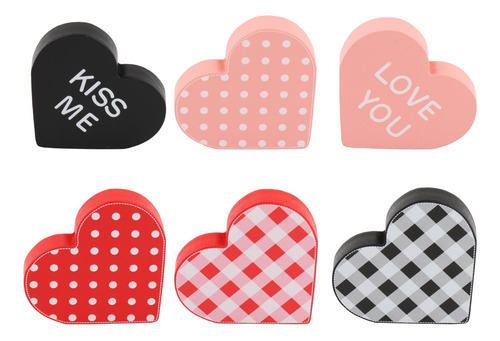 6 Letreros De Madera Para El Día De Valentín, Decoración