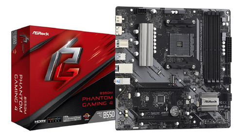 Placa Mãe Asrock B550m Phantom Gaming 4, B550, Amd Am4, Ddr4