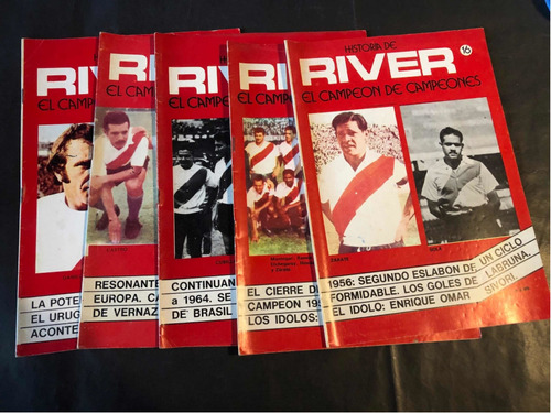 Lote De 5 Revistas Historia De River Campeones. 53472