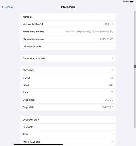 Ipad Pro 12,9 256gb - 2020 - Usado Gris Oscuro (Usado)