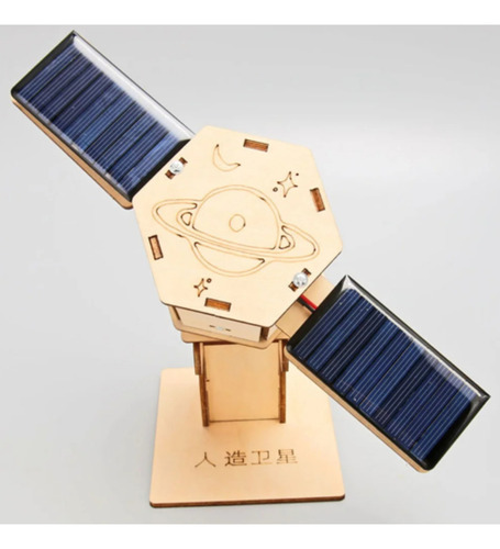 Kit Didáctico Solar Satélite Giratorio Madera Para Armar