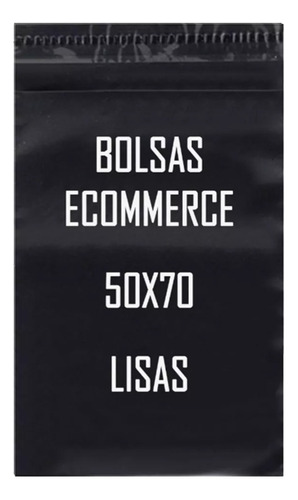 100 Bolsas E Commerce Negra Lisas  N°4 50x70 C/ Adhesivo