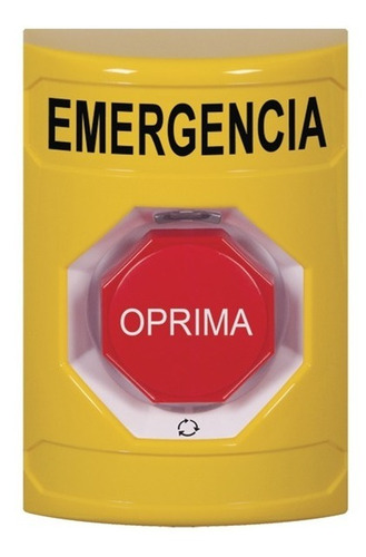 Botón De Emergencia En Español, Color Amarillo, Ss-2209em-es