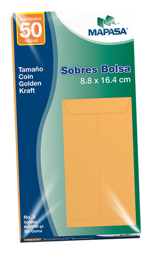 Sobre Coin Mapasa Im0168 8.8x16.4cm 10 Paq Con 50 Pzs C/u