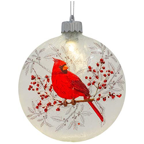 Cardinal On Holly Branch Winter Forest Red 6 X 5 Glass ...