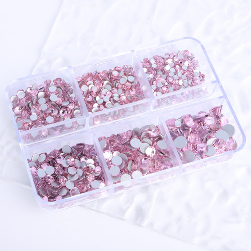 Rhinestones De Vidrio Ss6-ss20 Uñas, Caja 6 Compartimientos