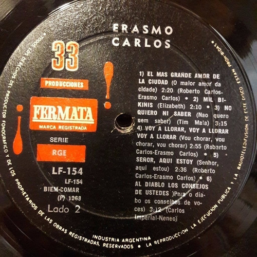 Sin Tapa Disco Erasmo Carlos Fermata M0