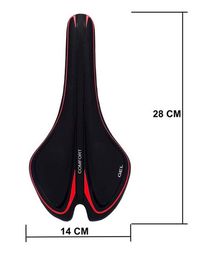 Selim Gel Elleven Mtb/speed Preto/vermelho