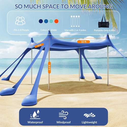 Toldo Refugio Upf50 + Proteccion Carpa De Sombrilla Portatil Navy