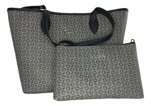Bolsa Guess Tote De Dos Piezas Color Crema Original