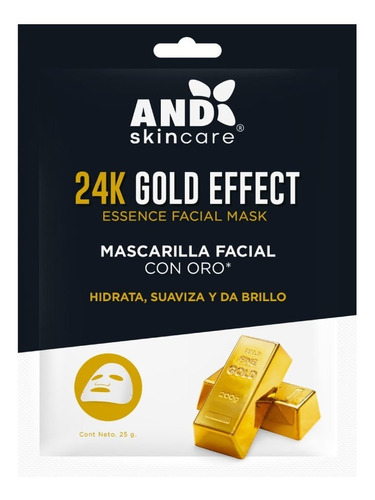 Mascarilla facial para piel todo tipo de piel And Accessories de oro 24K gold effect Skin Care 25g