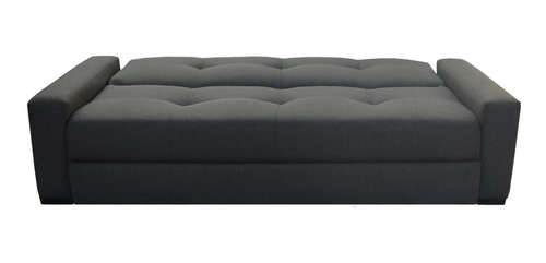 Sofa Cama Sofacama Futon Sillon Sala Mobleco Color Gris Oscuro Diseño De La Tela Loneta
