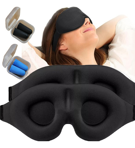 2pzs Antifaz 3d Dormir Respirable Adjustable Ojos Máscar Gafas KOPIRA , La Máscara De Ojos Para Dormir 3d , Viene Con 2 Pares De Tapones Para Los Oídos