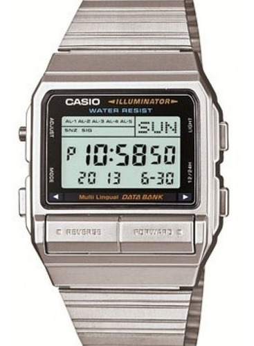 Relógio Casio Unissex Vintage Prata Digital Db-380-1df