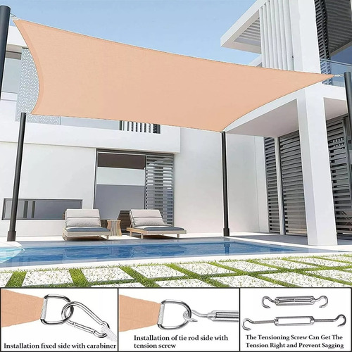 Toldo Vela Sombreadora Malla Sombra 3x2 Rectangular