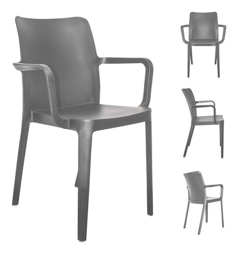 Set 4 Sillas Modernas C/ Brazos Silla Comedor- Estructura De La Silla Cappuccino