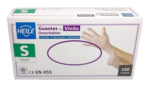 Guantes De Vinilo Caja 100 Unidades Desechable Tallas  M 