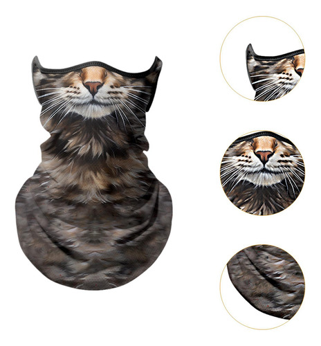 2 De Cuello Con Máscara Facial De Animales Para Gato Gris