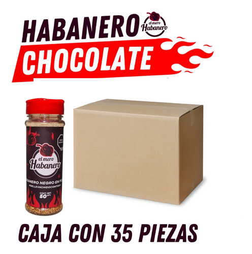Caja Con 35pz De Habanero Chocolate(negro) En Polvo De50gr