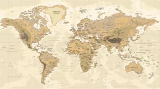 Vinilo Mapamundi Mural Mapa Mundo Planisferio 2 X 1.15mts