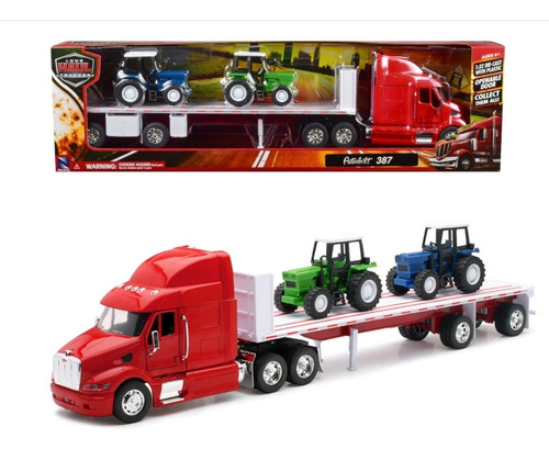 Peterbilt 387 Plana Con Tractores New Ray Escala 1:32