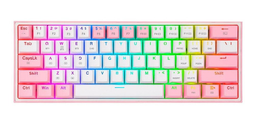 Teclado Gamer Redragon Fizz Pro Wireless Eng K616 White Pink