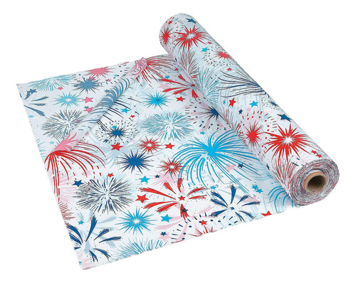 Fun Express Usa Patriotic Fireworks Burst Rollo De Mantel De