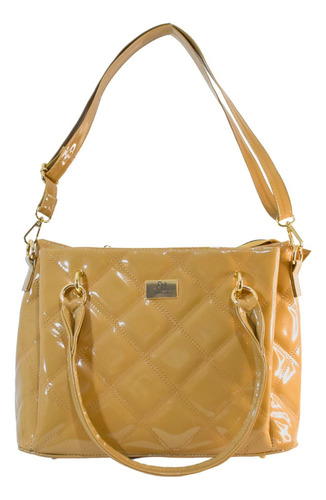 Bolso De Dama Elegante Charol Abollonado Lua De Dibella