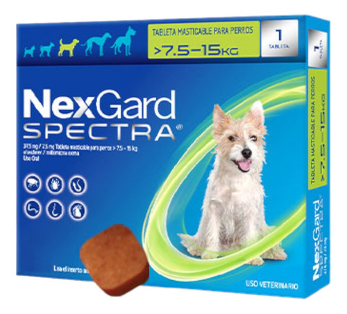 Nexgard Spectra 7,6-15kg Internos Externos Pastilla Tableta