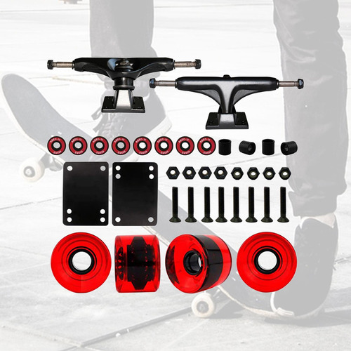 Monopatín Longboard Truck Bridge Abec-11 Rojo Claro