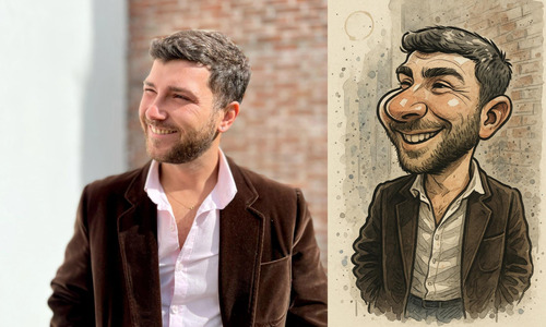 Ilustración Digital Personalizada Caricatura Sketch 2 Person
