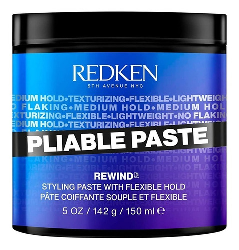 Redken Pliable Paste Pasta De Peinado Fijación Flexible 5 Oz