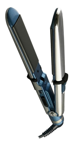 Imagen 2 de 2 de Plancha de cabello mini BaBylissPRO Nano Titanium Mini Optima 2000 BABSS2000T plateada y celeste 110V/220V