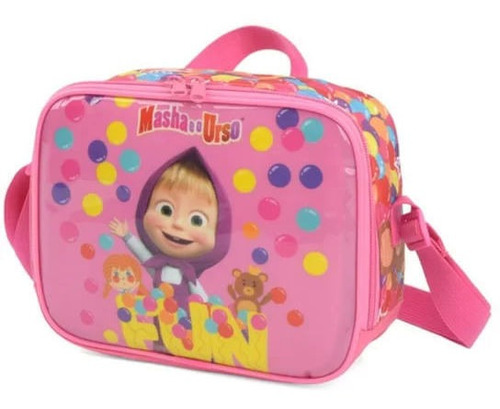 Lancheira Infantil Masha E Urso Rosa Luxcel