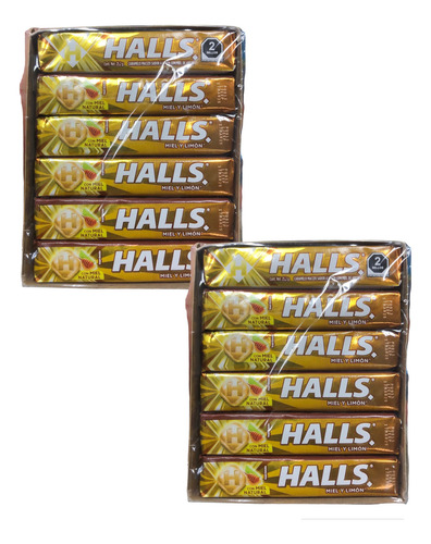 Pastillas Miel Limón Halls 24pz De 9 Caramelos C/u Adams E