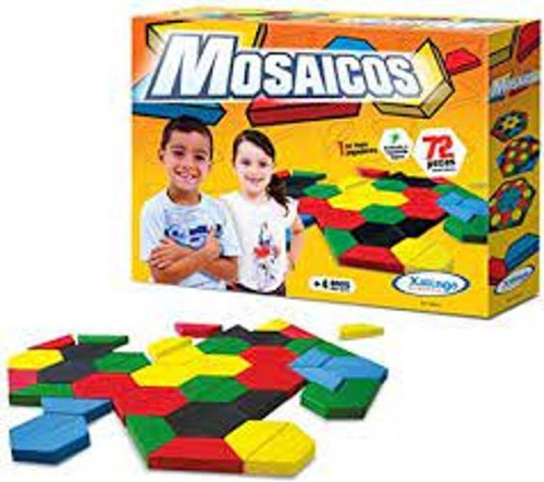 Brinquedo Pedagógico Em Madeira Mosaico 72 Peças - Xalingo