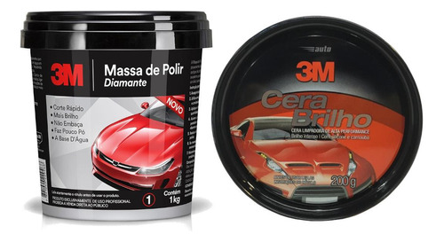 Massa Diamante 3m 1kg + Cera Brilho 3m 200g