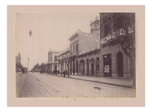 Montevideo En El Año 1901 Av. 18 De Julio - Lámina 45x30 Cm.