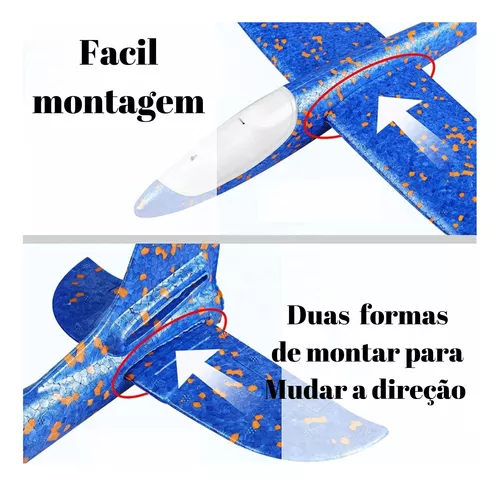 Avião Elétrico Montável Isopor Luz Led Yj-016 Vários Modelos