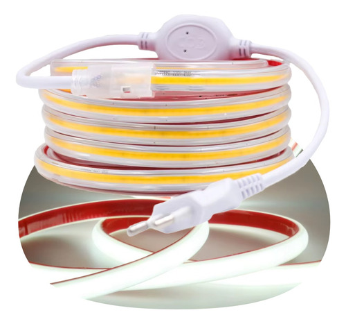 08mts Mangueira Fita Led Cob 2835 Ip67 Cola 8mm Dimmerizavel