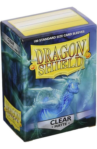 100 Standard Size Card Sleevees Clear Matte Dragon Shield