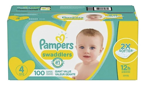 Pañales Pampers  Swaddlers, Etapa 4, 100 Pañales Género Sin género Talla 4-6Kgs