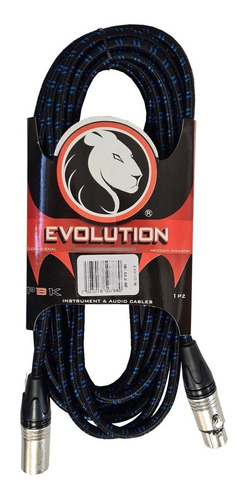 Cable De Audio Pbk Evolution Decorado Canon-canon 3m Evcc-3d Color Negro con rojo